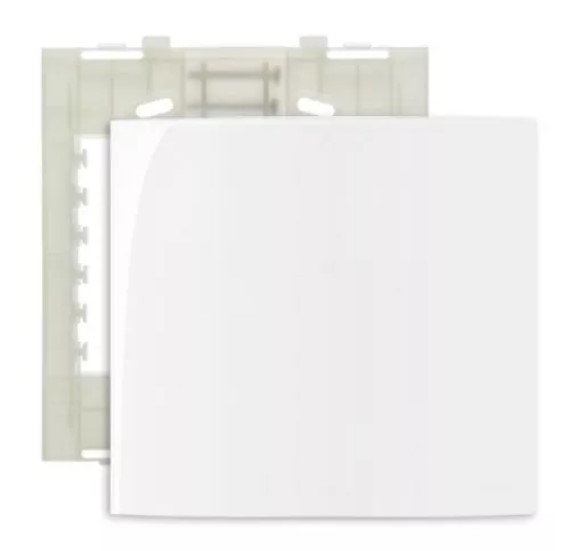 Conjunto Placa 4x4" Cega + Suporte Branco Linha Sleek MARGIRIUS. Cod. 16022