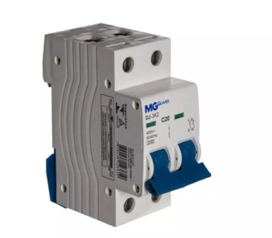 Disjuntor 3KA Curva C Bipolar Corrente nominal 20A MARGIRIUS. Cod. 12361