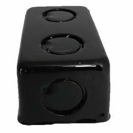 Caixa de passagem interruptor 4x2 esmaltada preta STEEL. Cod. 10