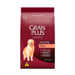 Ração Choice Cão Adulto Frango e Carne 15KG. GRAN PLUS. Cod. 8731 + COPO DE BRINDE