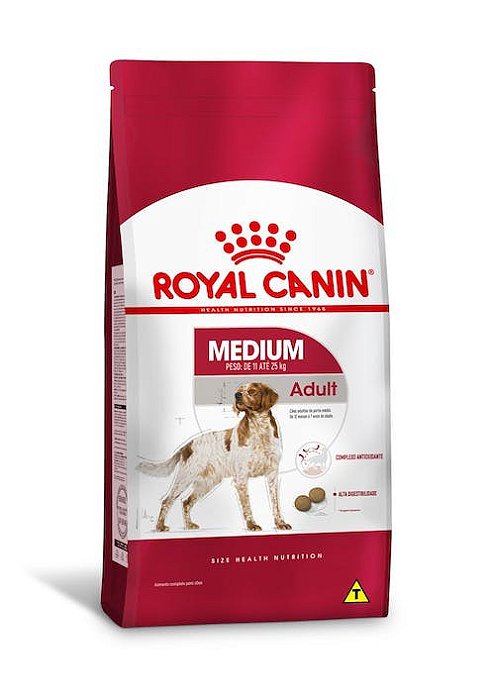 Ração médium adulto Cães, 15 KG. ROYAL CANIN. Cod. 10200112