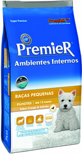 Ração Ambientes Internos, Cão Filhote Frango e Salmão 1 KG. PREMIER. Cod. 3003003