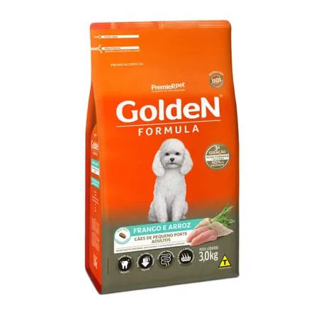Ração Fórmula, Cão Adulto Frango e Arroz Minibits 3 KG. GOLDEN. Cod. 3006047