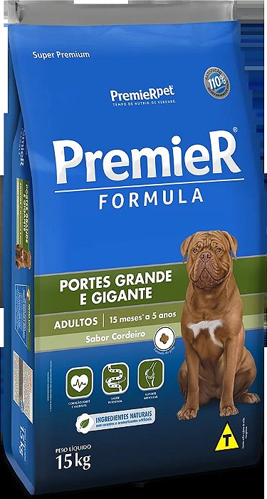 Ração Cães Adultos, Raças Grandes Cordeiro 15KG. PREMIER. Cod. 3000050