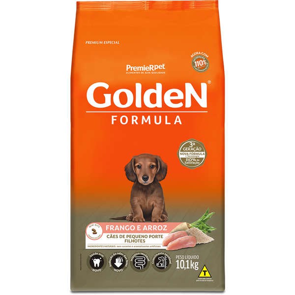 Ração Fórmula, Cão Filhote Carne e Arroz Minibits 3 KG. GOLDEN. Cod. 3007045