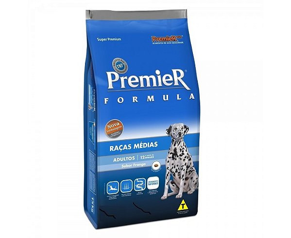 Ração Cães Adultos, Raças Médias Frango 15KG. PREMIER. Cod. 3000003