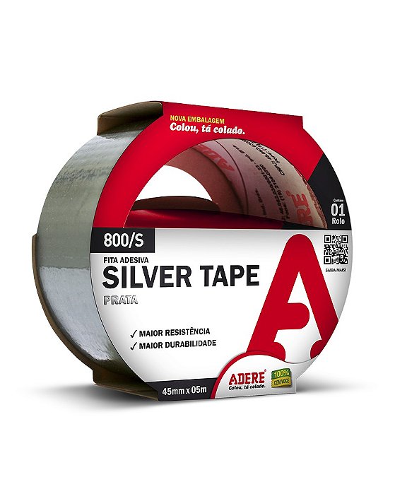Fita Multiuso Silver Tape Prata 45mm X 05m 800/S, ADERE, Cod. 34088108963