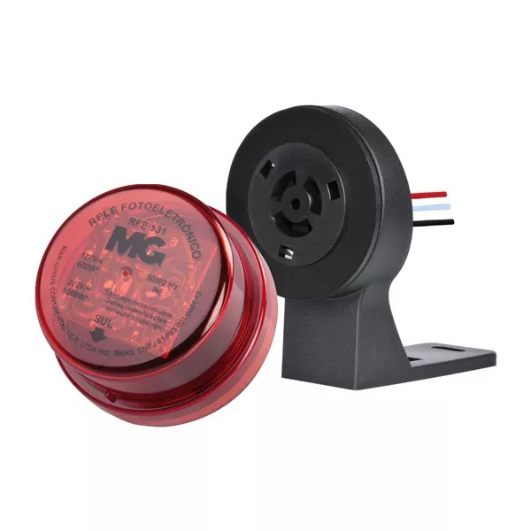 Conjunto Relé Fotoeletrônico com Tomada BS2 1000W Bivolt,  RFE-131 6POP , MARGIRIUS. Cod. 15389