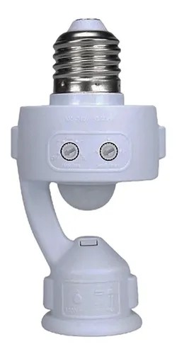 Sensor de presença soquete E27 com fotocélula e ajustes. MARGIRIUS. Cod. 17085