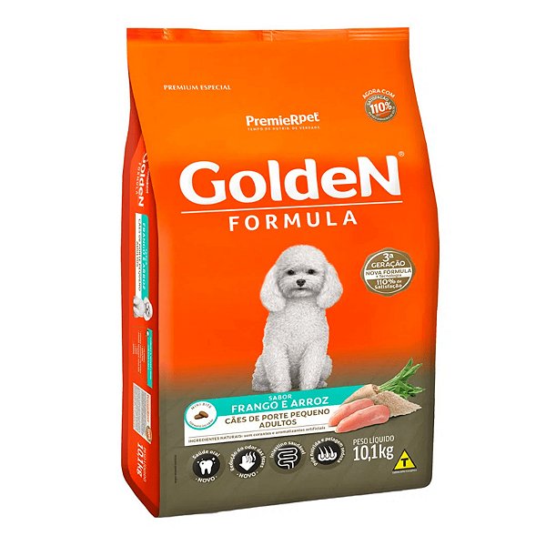 Ração Fórmula, Cão Adulto Frango e Arroz Minibits 10,1 KG. GOLDEN. Cod. 3006052