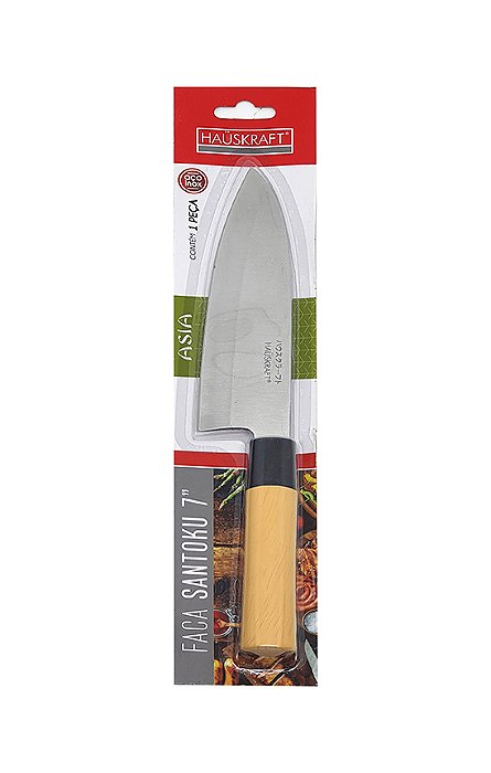 Faca Asia Santoku inox 7".HAUSKRAFT. Cod. FCH-9007