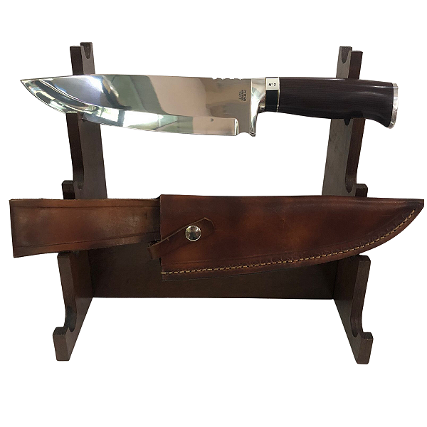 Faca Churrasco Lâmina Aço 440C, Cabo Jacarandá Violeta e Alumínio . PETEAN. Cod. DAVFBCHKN