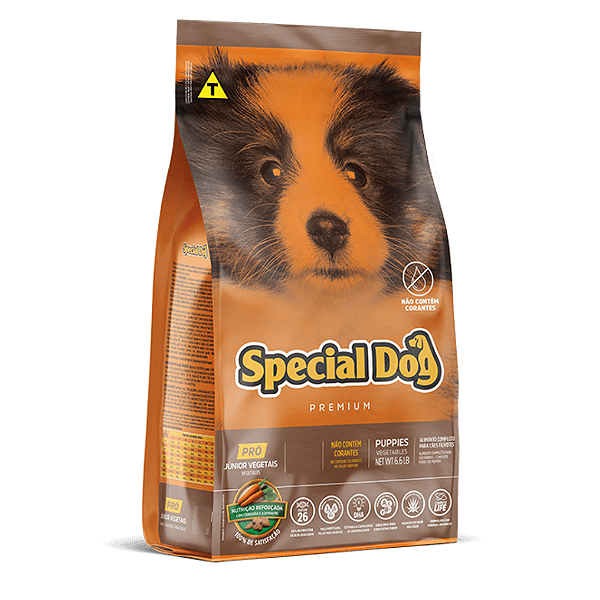 Ração Premium Vegetais Júnior Pro 20KG. SPECIAL DOG. Cod. 150010004009