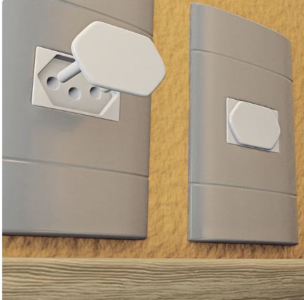 Protetor para tomada branco, (10 unidades). MARGIRIUS. Cod 17802