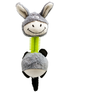 Brinquedo de Pelúcia Sonoro c/ Mordedor Burrinho. SAVANA. Cod DOG197