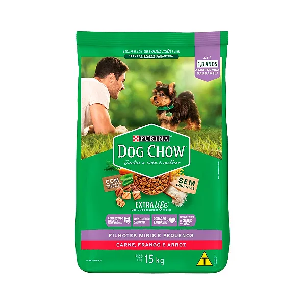 Ração para cães filhotes pequenas,carne frango e arroz. DOG CHOW.