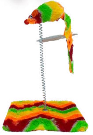 Brinquedo de pelúcia rato colorido c/mola e base 23cm . SAVANA. Cod. CAT063