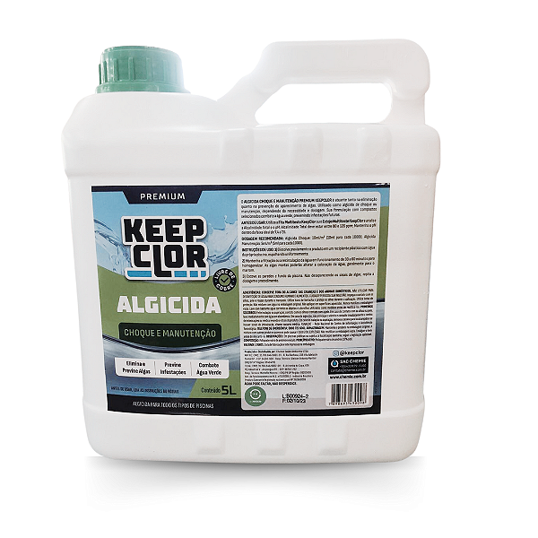 Algicida 2 em 1, manutenção e choque 5l. KEEPCLOR. Cod. 927