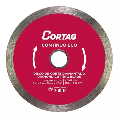 Disco de corte diamantado contínuo ECO . CORTAG. Cod. 61548