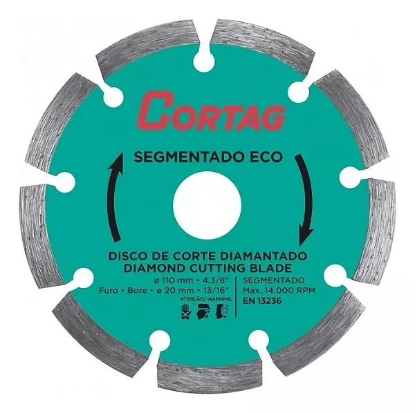 Disco de corte diamantado segmentado ECO . CORTAG. Cod. 61699