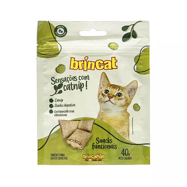 Petisco funcionais para gato com catnip 40g. BRINCAT. Cod. 38437