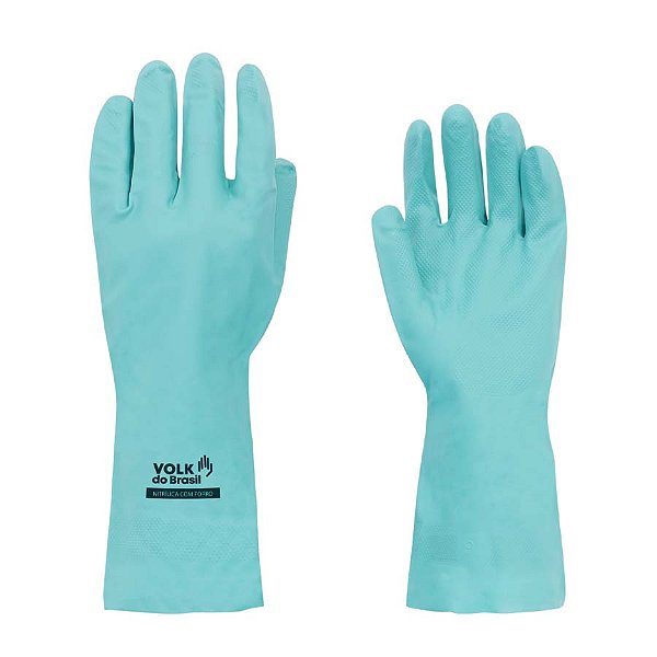 Luva nitrilica slim com forro verde volK CA 40570 T9.G. VOLK. Cod.5889