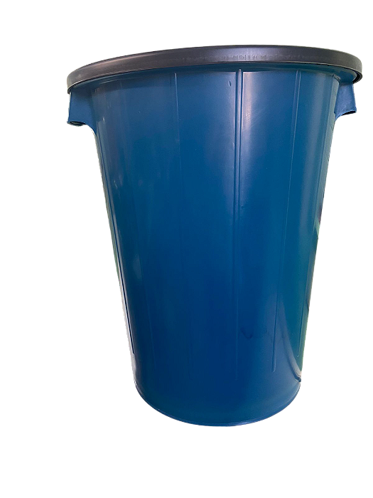 Cesto fechado de lixo 60l azul. INJEPLASTEC. Cod.13407