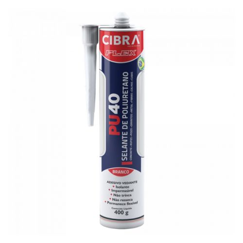 Adesivo selante PU40. branco 400G. CIBRA. Cod.00686000