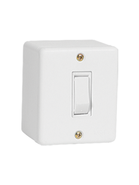 Conjunto sobrepor interruptor simples 6A 250V. IlUMI. Cod. 741400