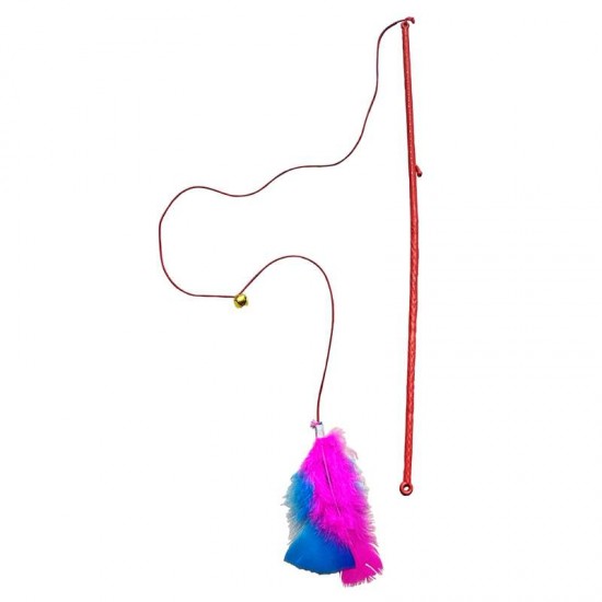 Brinquedo plástica varinha c/penas e ventosa. PETMAXX. Cod. 93710