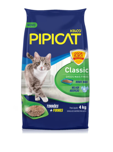 Granulado sanitário clássica 4kg. PIPICAT. Cod.0008108