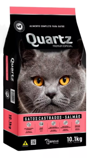Raçao gatos castrados salmão 35% 10,1 KG. QUARTZ. Cod 292