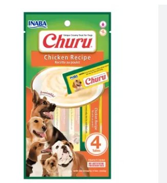 Petisco churu para cachorros, frango 4 tubos. INABA. Cod.3991