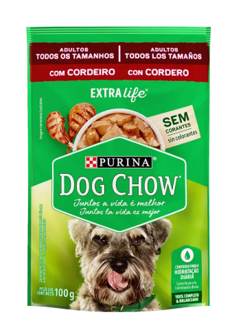 Alimento p/ cão DOG CHOW sachê molho cordeiro 100g. Cod 1058328