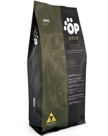 Ração para Cães Adultos, Frango e Arroz. Premium Plus 10 kg. OP GOLD.