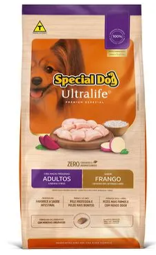 Ração Ultralife Cães Adultos Raças Pequenas Frango 3 kg. SPECIAL DOG. Cod 150.020.006.011