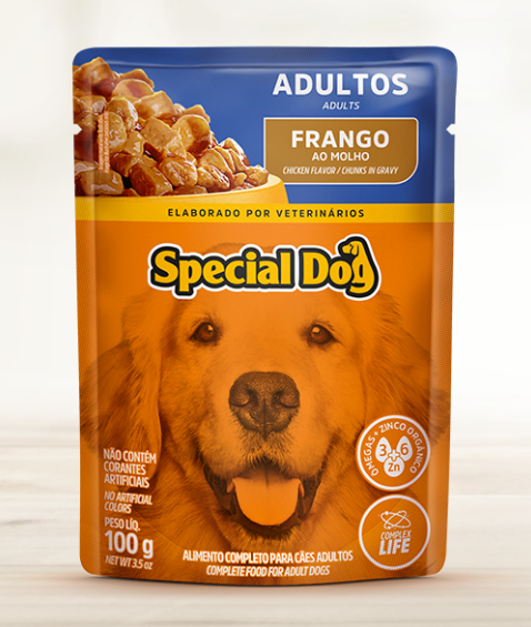 Sache cães adultos frango 100G.SPECIAL DOG. Cod. 1298943