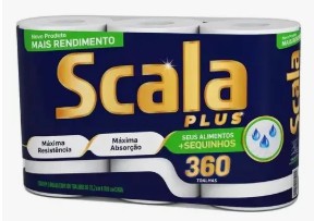 Toalha papel SCALA PLUS MEGA 3 rolos de 120 folhas. Cod 1175352