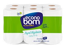 Papel higiênico ECONOBOM Neutro. Fardo 30m com 12. Cod 83675