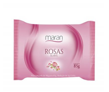 Sabonete em barra suave rosas 85g, MARAN