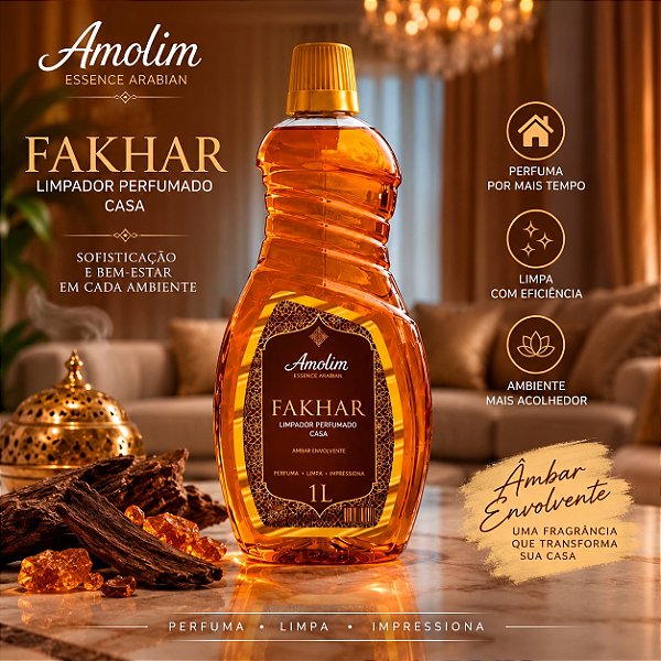 Limpador perfumado fragrância arabe fhakar 1l. AMOLIM. Cod. 24061