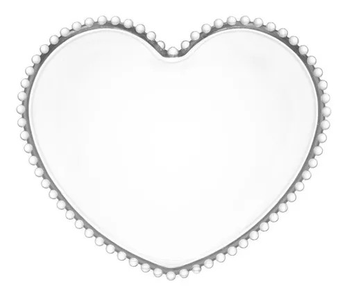 Prato Raso De Cristal Coração 30cm Pearl Wolff