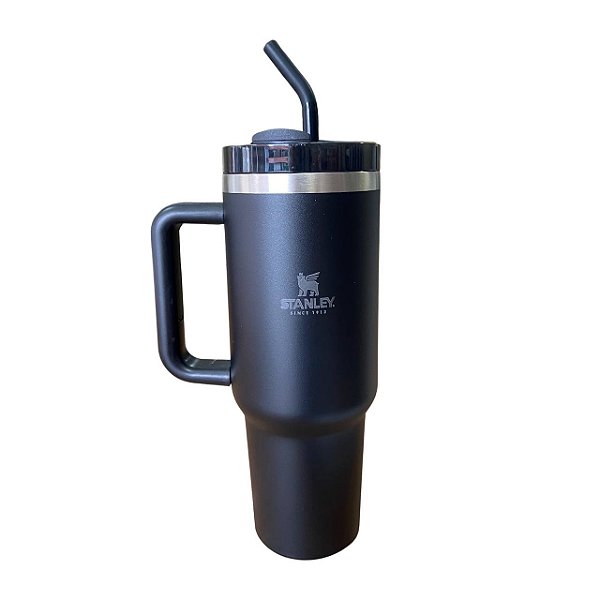 Copo térmico 1,2L c/ Canudo de Alumínio + Borracha de Silicone