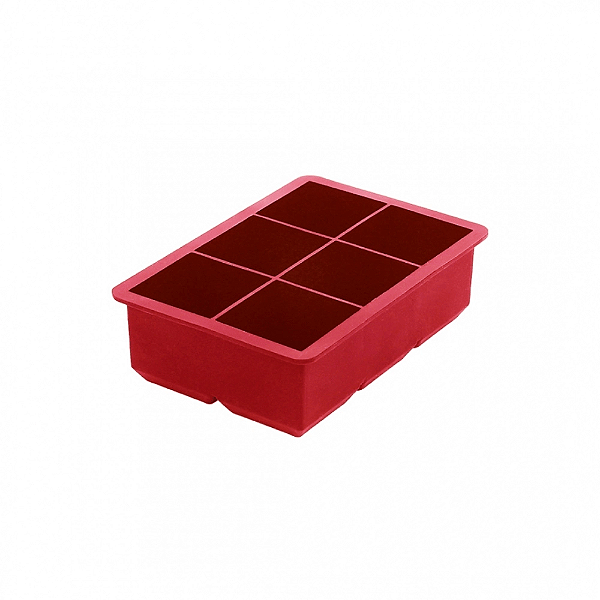 FORMA DE SILICONE VERMELHA 6 CUBOS