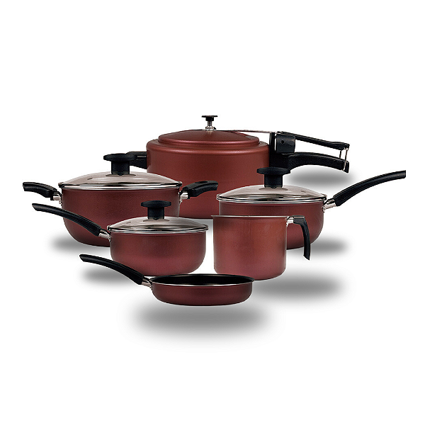 Jogo Kit de Panelas Variadas com Panela de Pressão 6 Peças