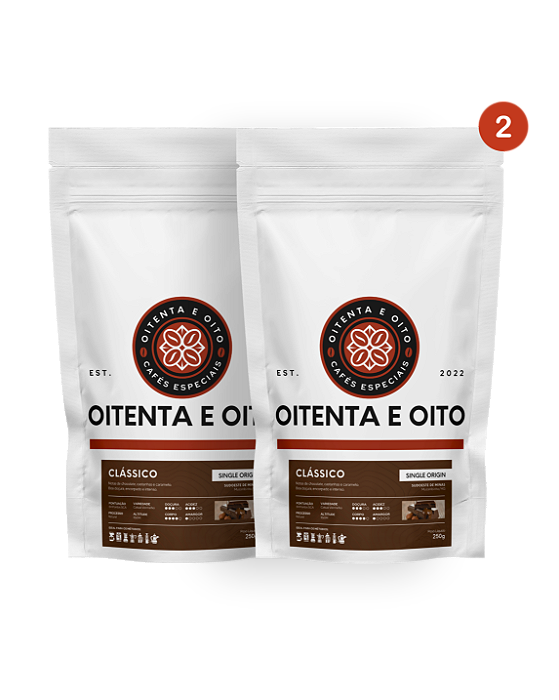 Kit 2 Cafés Especial Oitenta e Oito Clássico 250g