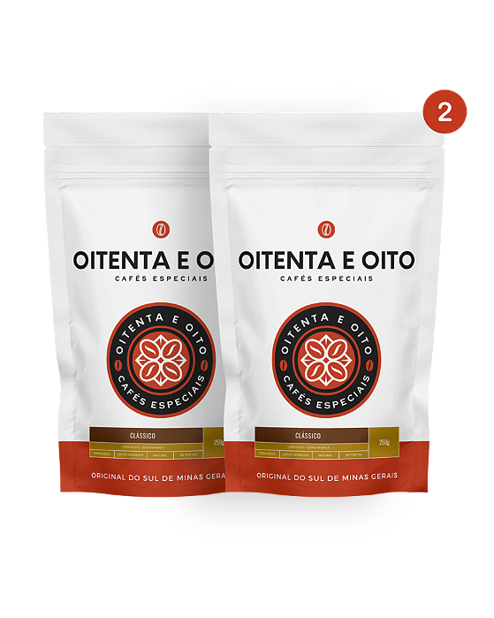 Combo 2 Cafés Clássico 250g - Em Grãos ou Moído