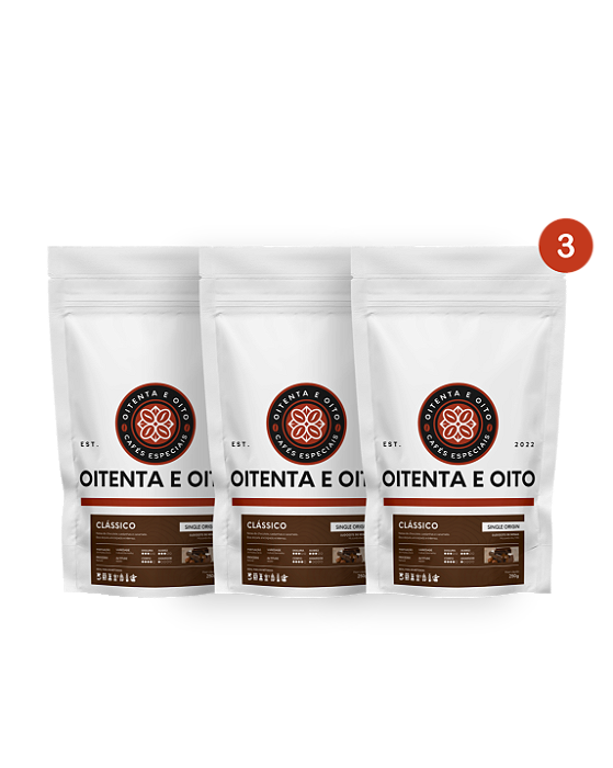 Kit 3 Cafés Especial Oitenta e Oito Clássico 250g