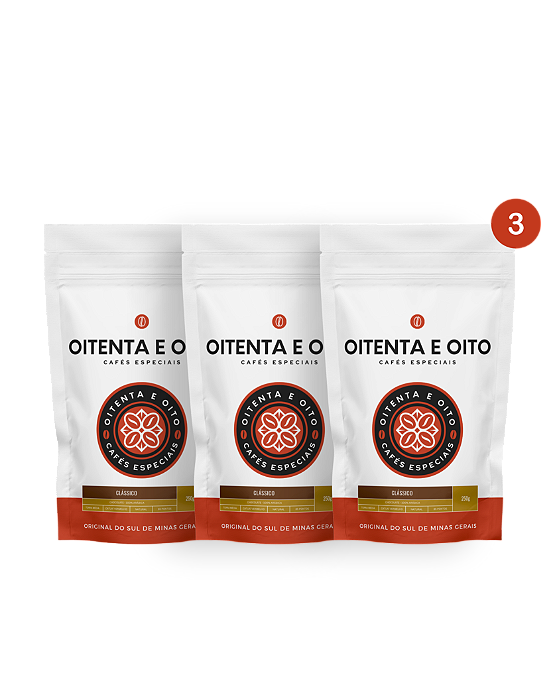 Combo 3 Cafés Clássico 250g - Em Grãos ou Moído