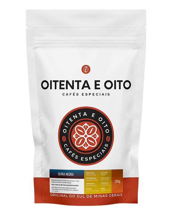 Café Especial Oitenta e Oito Serra Negra 250g - Em grãos ou moído
